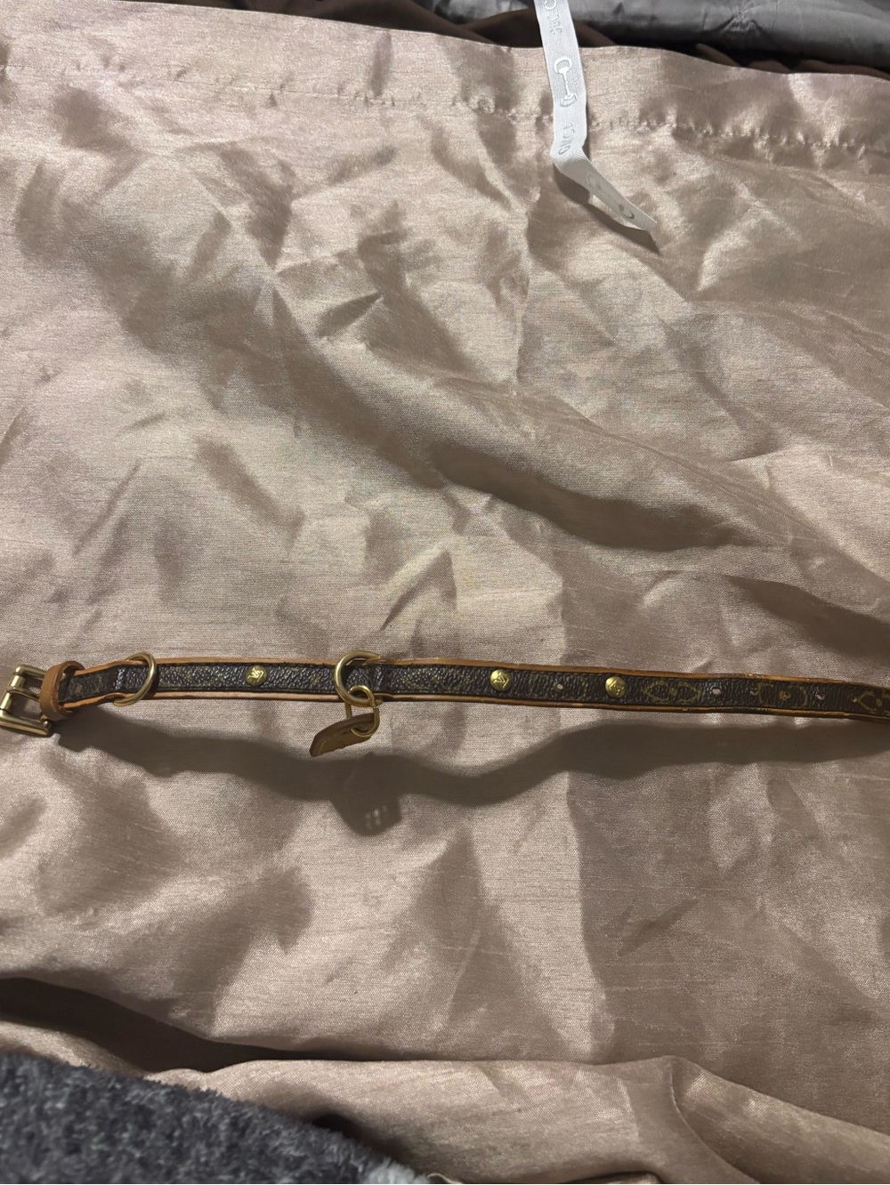 Louis Vuitton Monogram Leather Dog or Cat Collar  Authentic